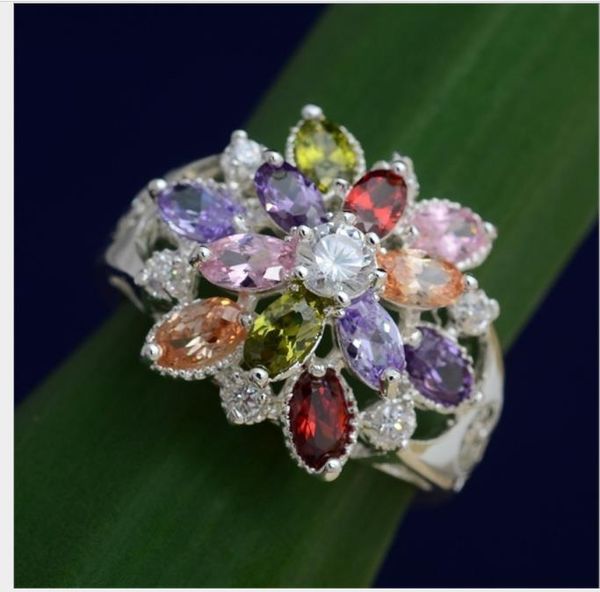

boutique zircon ring lady jewelry, Silver