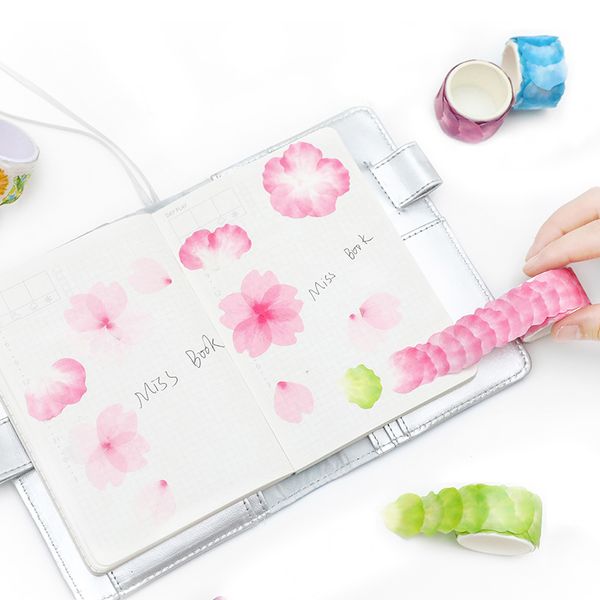 

70-120pcs/lot creative watercolor sakura petal washi tape adhesive masking tape diy decoration sticker for scrapbooking planner 2016