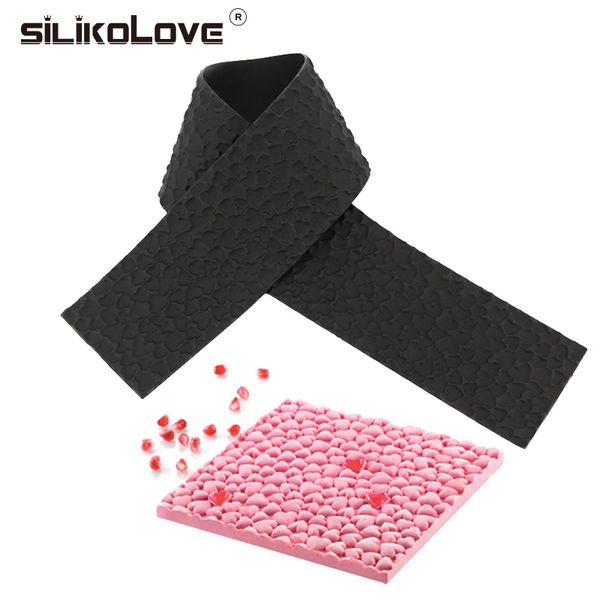 

3d silicone heart texture mat decorating tools for cakes dessert mousse