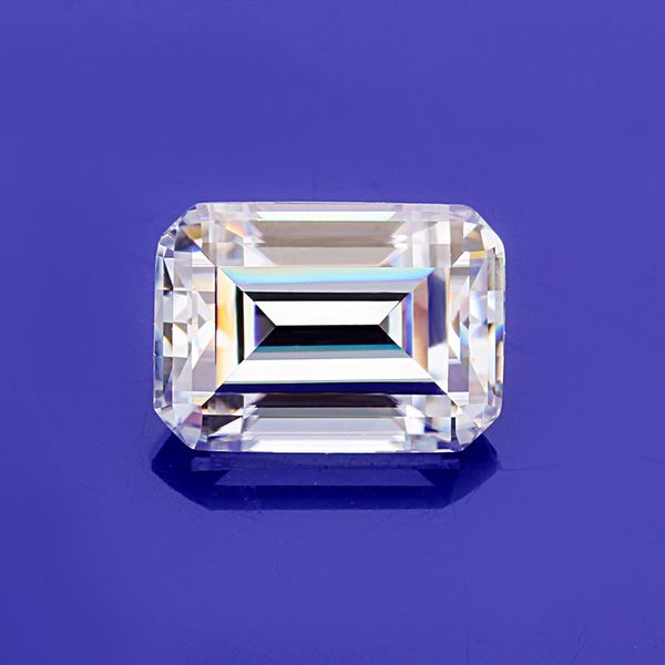 

4 pieces of ef color clear white 5*7mm emerald cut moissanites loose gem stones, Black