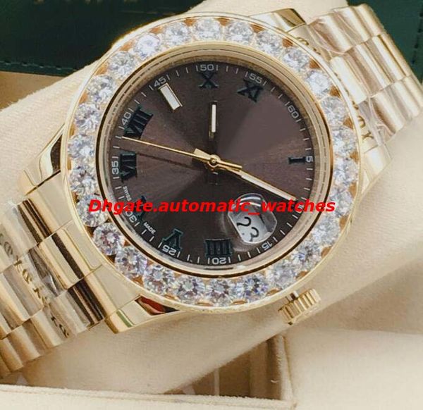 

selling luxury watches new mens 41mm 116333 ii two tone bigger diamond watch automatic fashion men's watch wristwatch, Slivery;brown