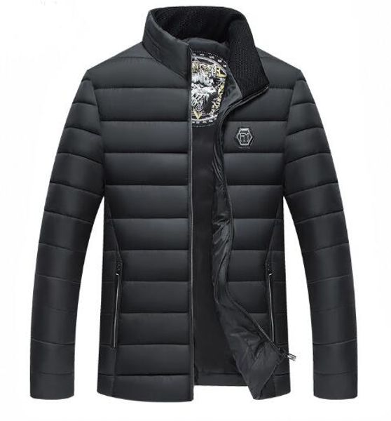 

winter men's new stand collar cotton jacket outerwear coat parkas, Black