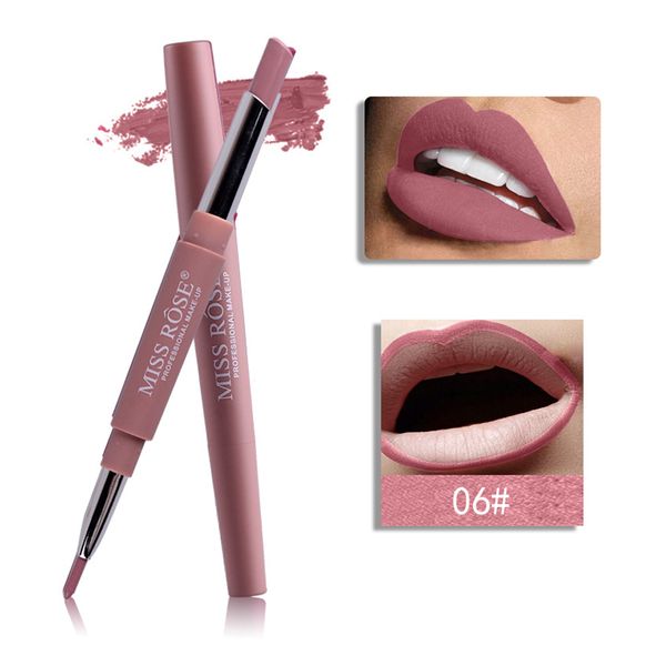

brand new 8 colors double-end lipstick long lasting waterproof matte lipstick lip liner lip makeup tools