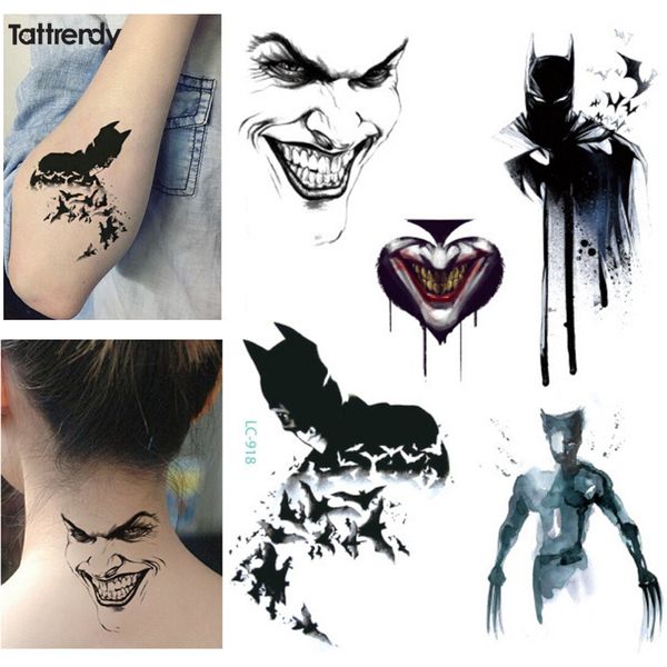 1sheet New Multi Style Cartoon Dark Clown Wolverine Temporary