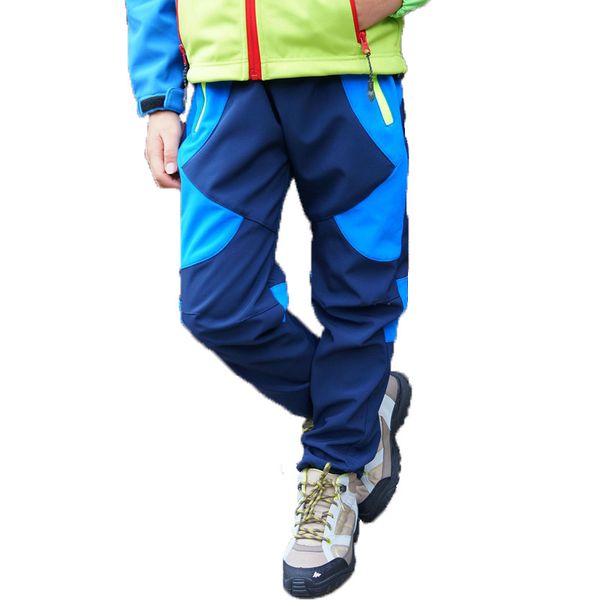 

outdoor children camping hiking pants kids windproof softshell pants boy girl mountain climbing trekking trousers warm ski