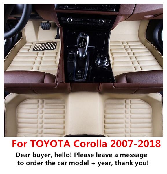 For Toyota Corolla 2007-2018 Car Floor Mats Front Rear Liner Waterproof Mat