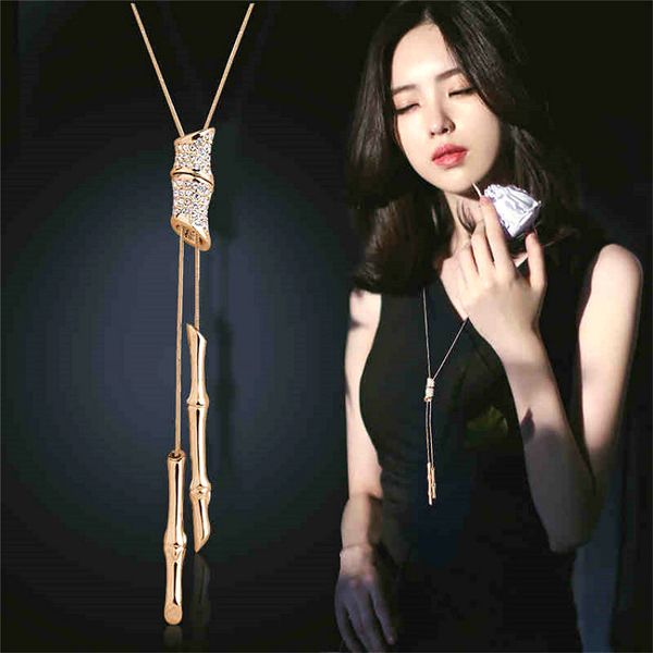 

заявление полный горный хрусталь кисточкой длинный кулон ожерелье женщины bijoux мода свитер ювелирные изделия аксессуары, Silver