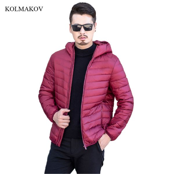 

2018 new arrival winter style men boutique thin leisure down coat fashion casual hooded men's solid warm down coat dress s-4xl, Black