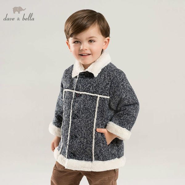 

db8707 dave bella autumn winter baby boys fashion jacket children coat infant toddler outerwear, Blue;gray
