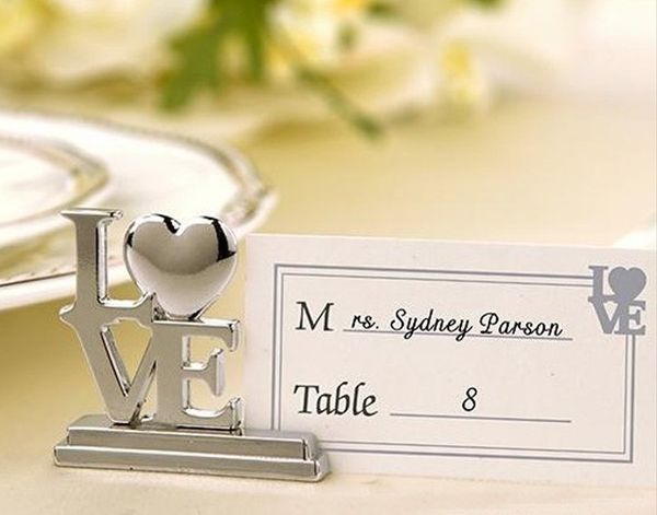 

200pcs place card holder and 200pcs plain card love wedding table place holder bridal shower wedding souvenirs favor