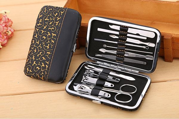 

100sets 12pcs stainless steel nail manicure tool kit nail scissors art clipper pedicure scissor tweezer knife ear pick util