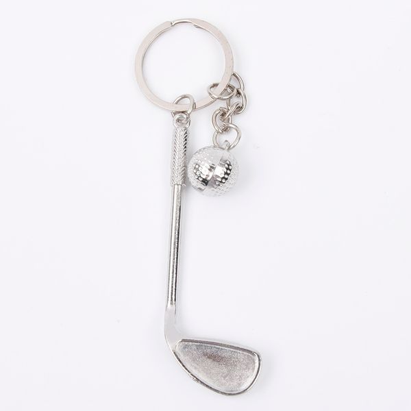

creative sporting golf club and ball silver metal keyring keychain gift fashion