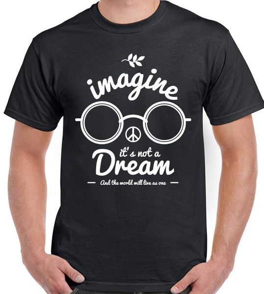 Imagine It/'s Not A Dream Womens Funny John Lennon T-Shirt The Beatles Peace Love