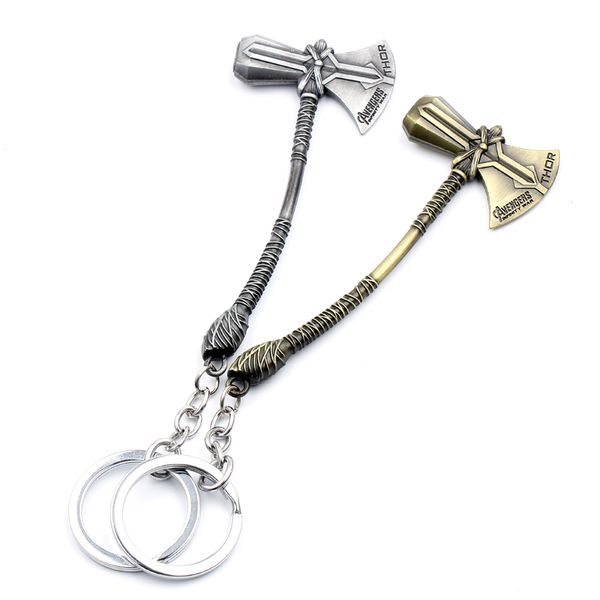 

movie 3 thor axe hammer keychains infinity war thor cosplay jewelry car key holder accessories gifts for fans, Silver