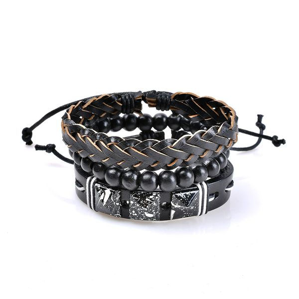 

diy charm bracelets multilayer pu leather bracelets bead bangle fashion bracelets handmade woven jewelry kka1689, Golden;silver