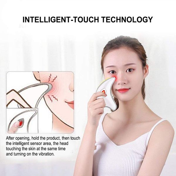 

facial lifting massager with microcurrent vibration ion for face and neck ion skin care massage pink