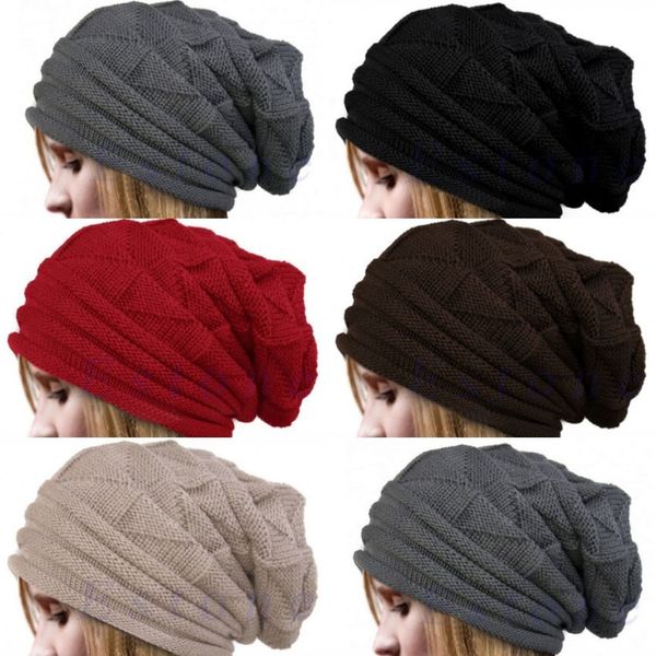 

winter men women knit oversize baggy slouchy beanie warm winter hat ski chic cap skull fresh fashion autumn girl