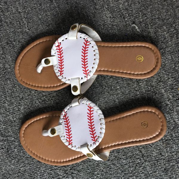 

flat baseball disk sandals matched white pu sandals rubber bottom at size 6 to 11 slippers dom106277, Black
