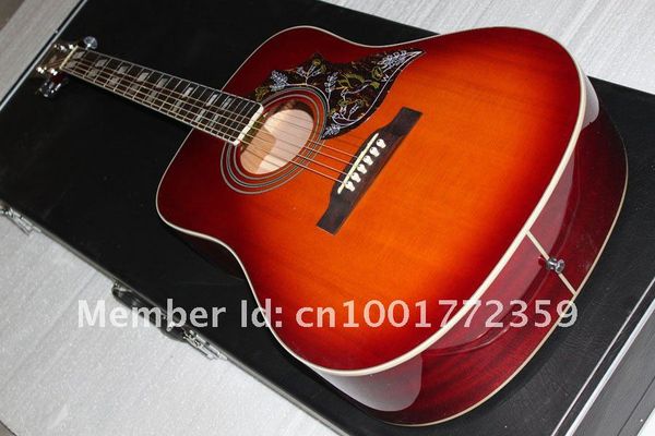 

wholesale new arrival acoustic guitar in cherry burst the hummingbird ing