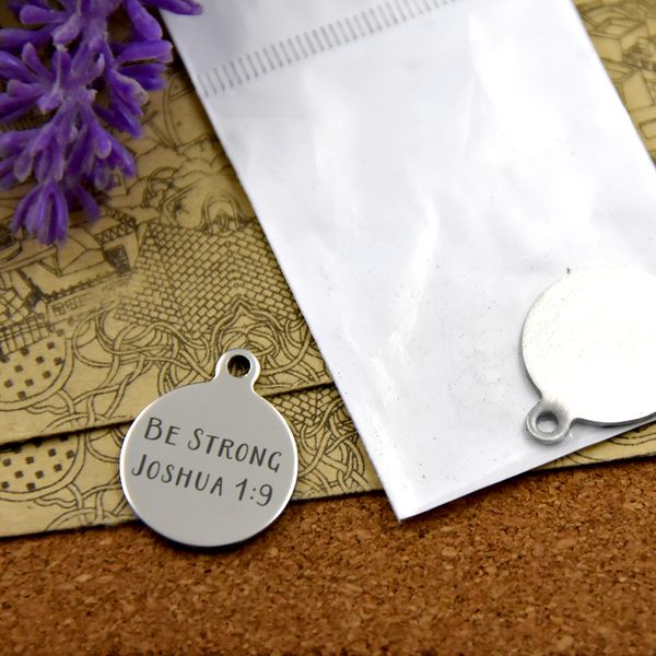 

20pcs--"be strong joshua 1 9 "stainless steel charms more style for choosing diy charms pendants for necklace, Bronze;silver