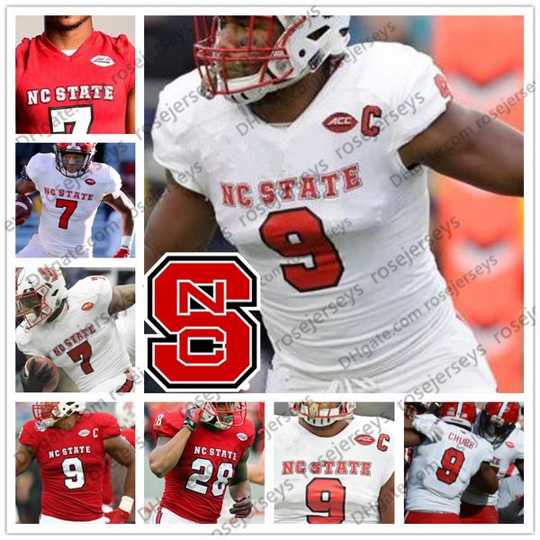 

ncaa nc state wolfpack #9 bradley chubb mario williams 17 philip rivers 16 russell wilson 12 jacoby brissett white red retro football jersey, Black