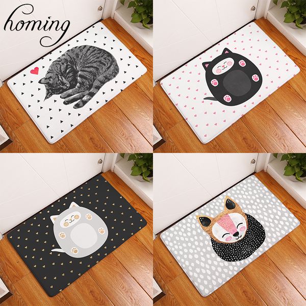 

homing new arrive welcome home mat yoga cute cartoon rounded cat sleeping kitten doormat for entrance door bedroom mats rugs
