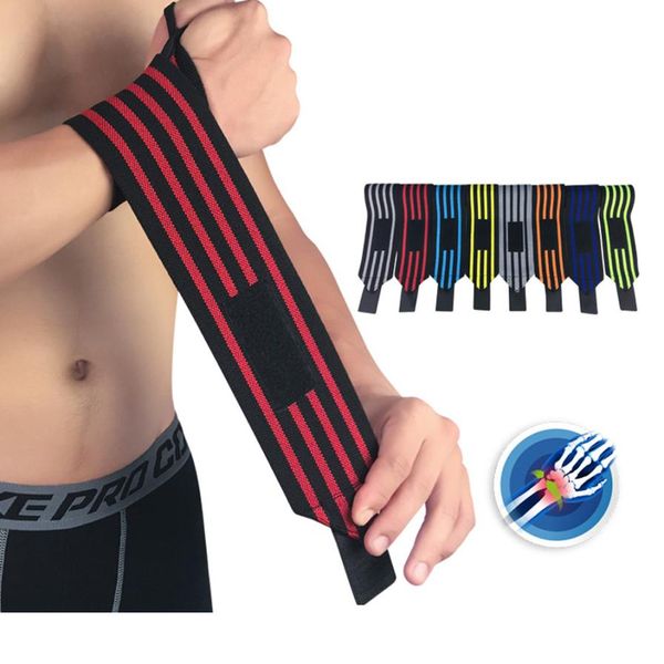 

fishsunday elastic sport bandage wristband hand gym support wrist brace wrap tennis cotton weat band fitness powerlifting 0723, Black;red
