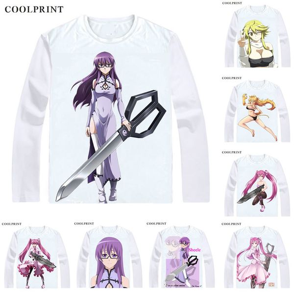 

akame ga kill akame ga kiru t-shirts long sleeve anime shirts anime manga night raid mein mine tatsumi leone lubbock cosplay shirt, Black