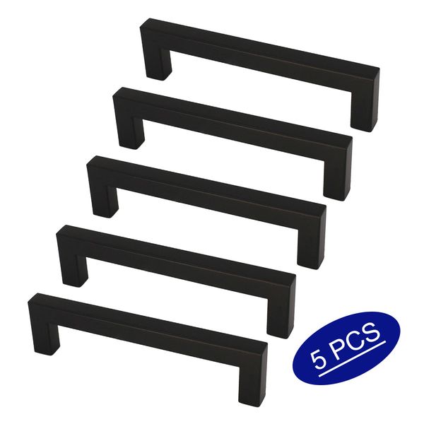 Matte Black Cabinet Handles 5 Inch 128mm Hole Spacing Drawer Knobs