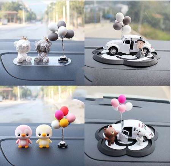 

colorful balloons lovely mini car decoration interior cleaning mode vehicle dashboard ornament female doll smart fortwo forfour