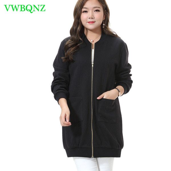 

extra large women's windbreaker spring loose add cotton sweater women pure color round neck long sleeve knitted trench coat a22, Tan;black