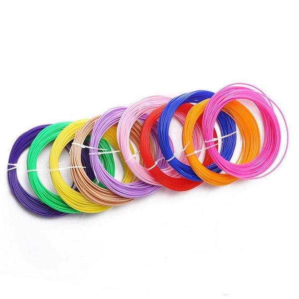 20 colori 3D Printer Pen filamento ABS / PLA 1,75 millimetri di gomma di plastica di consumo Materiale 10M / Pacchetto 3D penna filamento prezzo all'ingrosso DHL