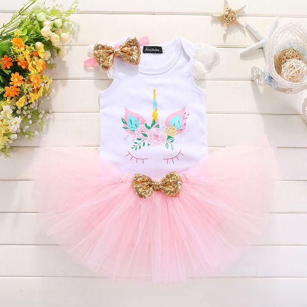 

baby girl birthday tutu dress kids baby clothes unicorn 12-24 months 1st 2nd birthday christening dresses for girls party wear, Red;yellow