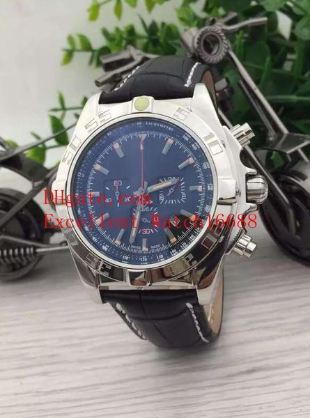 

3 стиль горячие продать мода часы ab011011 ab011012 / chronomat корпус из нержавеющей стали vk кварцевый хронограф кожаные ремешки ремешок м, Slivery;brown