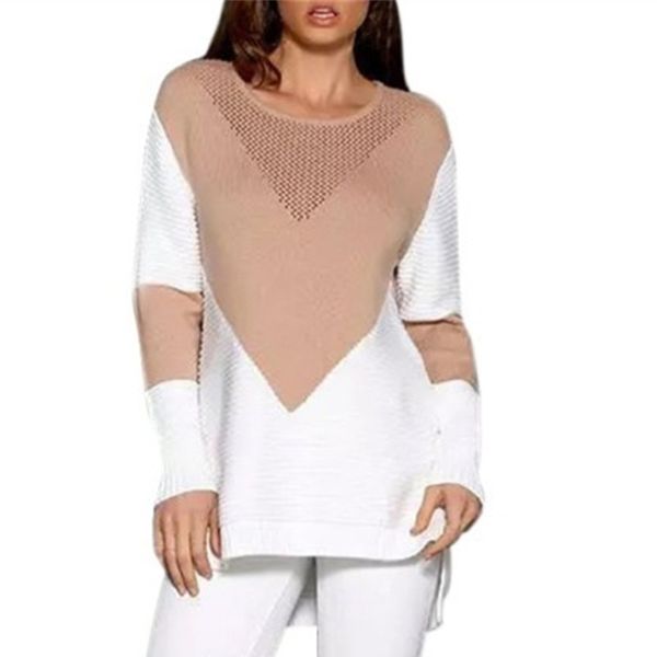 

geometric women sweaters and pullovers o neck coat women casual long sleeve jumper, White;black