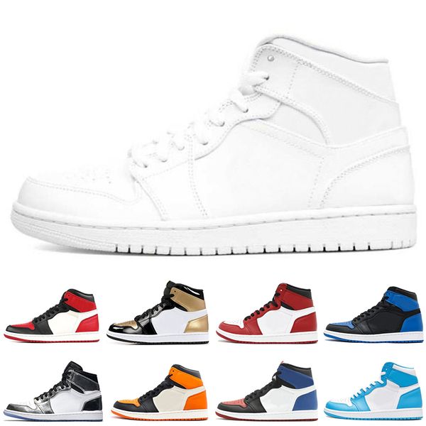 

classic 1 OG high top UNC Metallic Red basketball shoes sneakers GS bred banned Top 3 royal black shattered backboard Black Toe Chicago