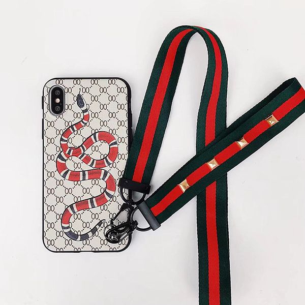 

designer brand fashion phone case for iphonex 7p/8p 7/8 6/6sp 6/6s cool brand snake style phone case with snake letters 2 styles