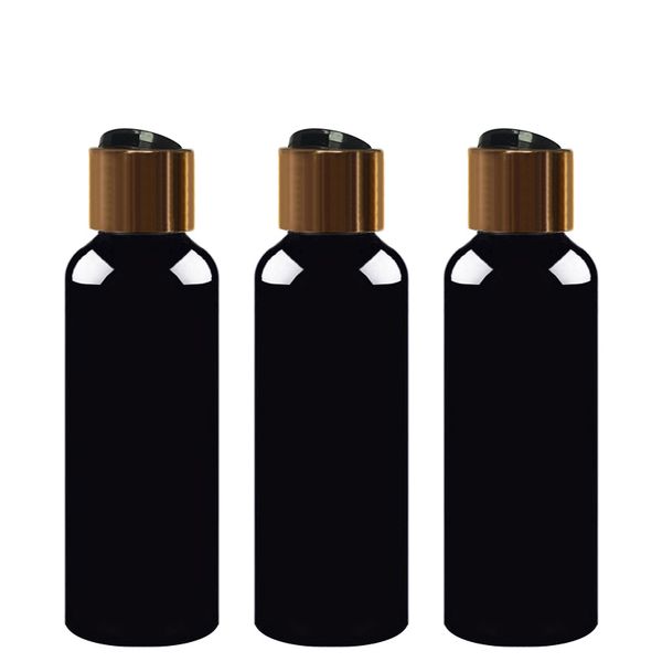 

30pcs 100ml 150ml 200ml 250ml 300ml Gold black Disc Screw Cap Cosmetics Bottle,Plastic Container,black Empty Liquid Soap Shampoo Bottles