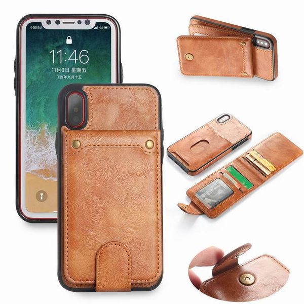 

multi color pu leather case with kickstand card pocket for iphone x 6 6s plus 7 8 plus for samsung phone cover case sell