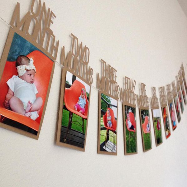 

ishowtienda 2017 kids birthday gift decorations from 1 to 12 month p banner monthly p wall frame picture frame