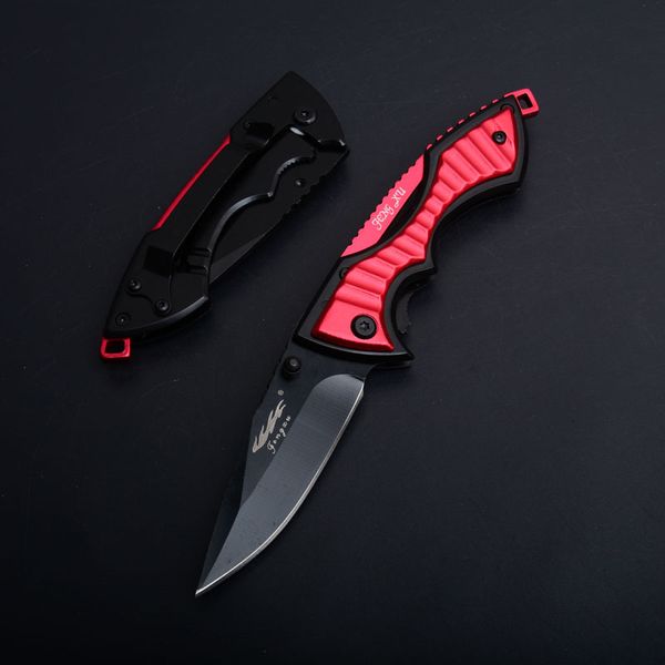 

China Utility Folding Pocket knife 440 Blade Red Handle EDC Survival gear Outdoor Hunting Knives Xmas Gift For Men P565Q