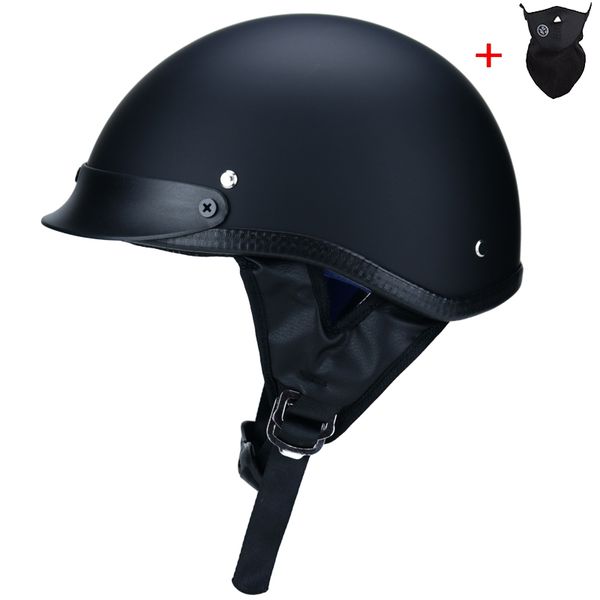 

abs retro helmets motorbike dot approved half helmet rider helmet casco matte black s-xxl