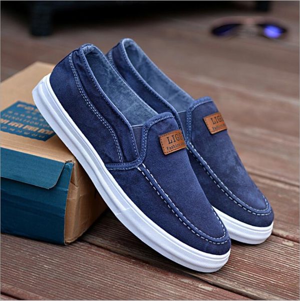 

2018 new arrival men's casual shoes canvas male shoes fashion men waking, Black