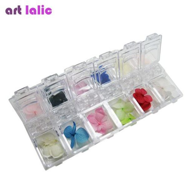 

12 colors / box 3d nail art dried flower decoration diy real preserved flowers nail tips deco, Silver;gold