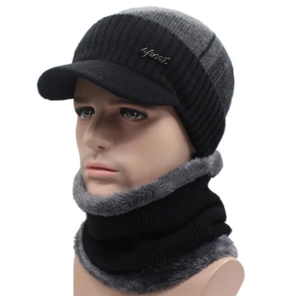 

winter hats beanies hat winter beanies for men women wool scarf caps balaclava mask gorras bonnet knitted hat, Blue;gray