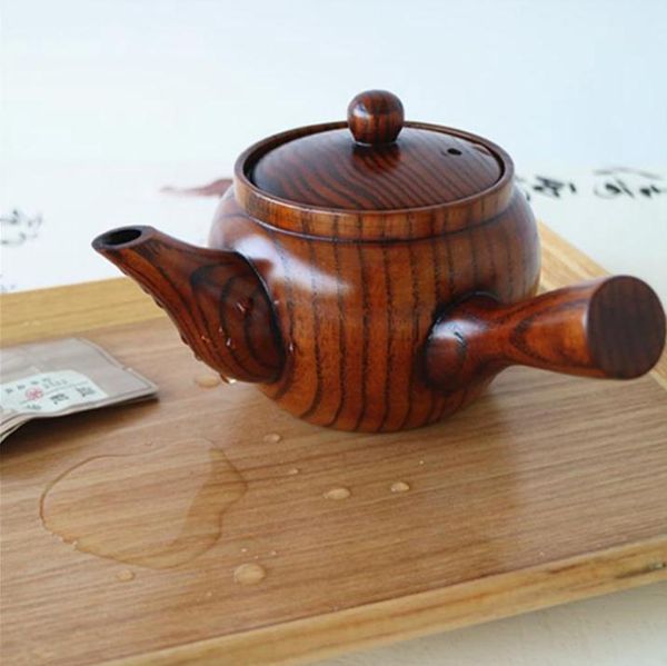 Teiera in legno Teiera in stile giapponese Set Kung Fu vintage Teiere a manico lungo con strumento per il tè con filtro SN1442