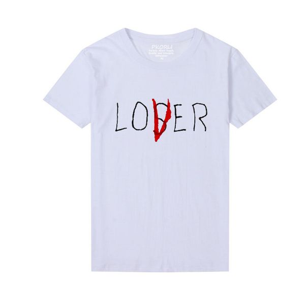 

pkorli pennywise movie it losers club t shirt men women casual cotton short sleeve loser lover it inspired t-shirt, White
