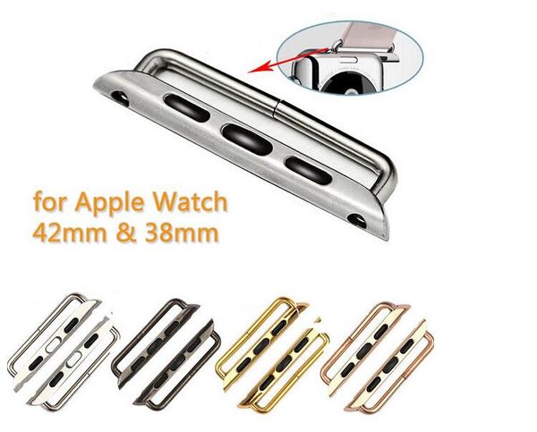 

1 пара 2шт ремешок для часов адаптеры разъемы для apple watch band замена ремешка из нержавеющей стали классический винт металл 38 мм 42 мм