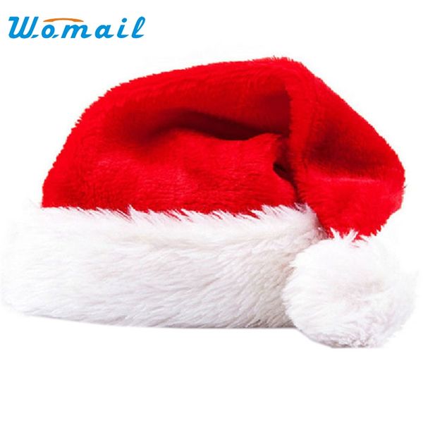 

christmas hat soft warm santa headgear plush velvet costume skullies beanies winter keep warm beanie hats for kids woct4