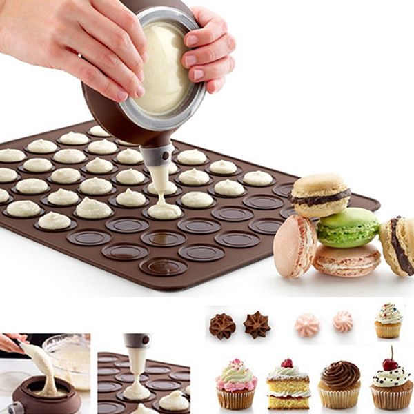 

wholesale- macaron baking decorating pot pastry cream cake diy kit silicone 4 piping nozzles set